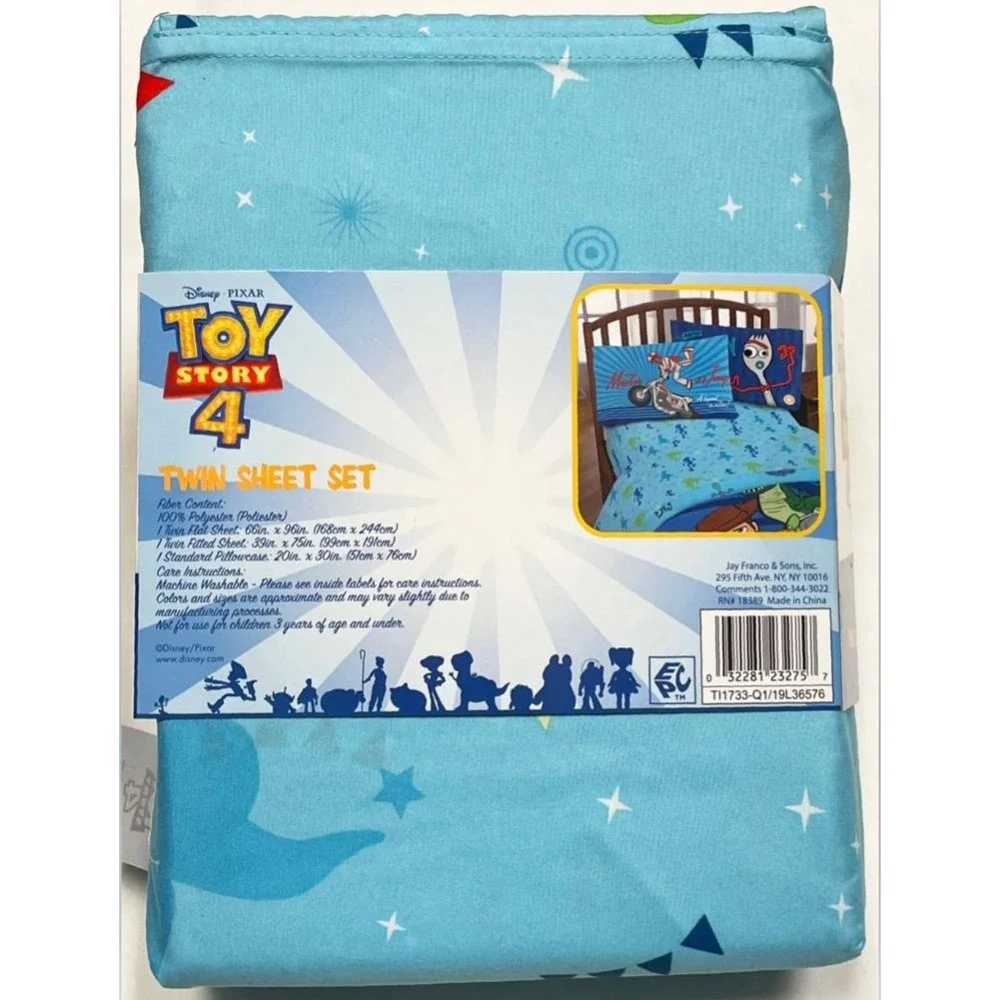 New Jay Franco Toy Story 4 Boys Blue 3 Piece Twin Sheet Set